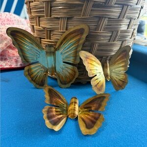 Elegant brass and Brown Butterfly Wall Decor Set